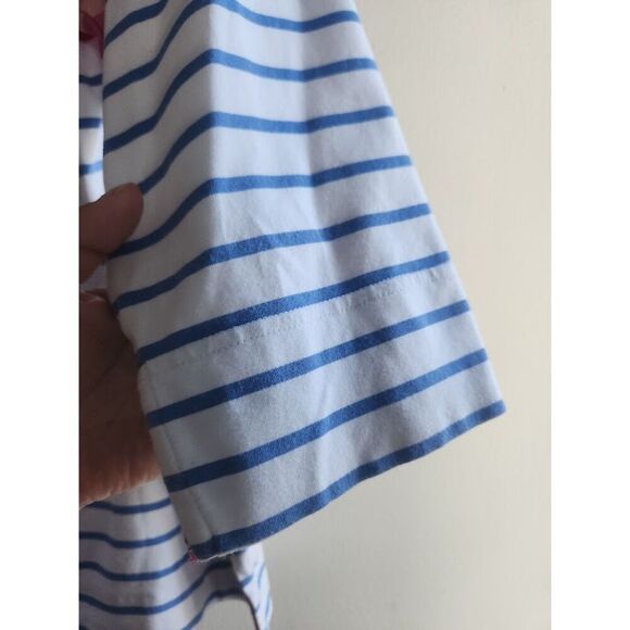 Tribal Sport "Cool Blue" White w/Blue Pink Stripe Cotton Polo Shirt size Large - Picture 5 of 7